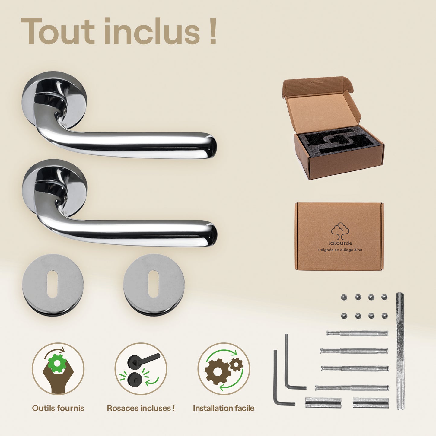 Poignée de porte Rhéa - Aluminium