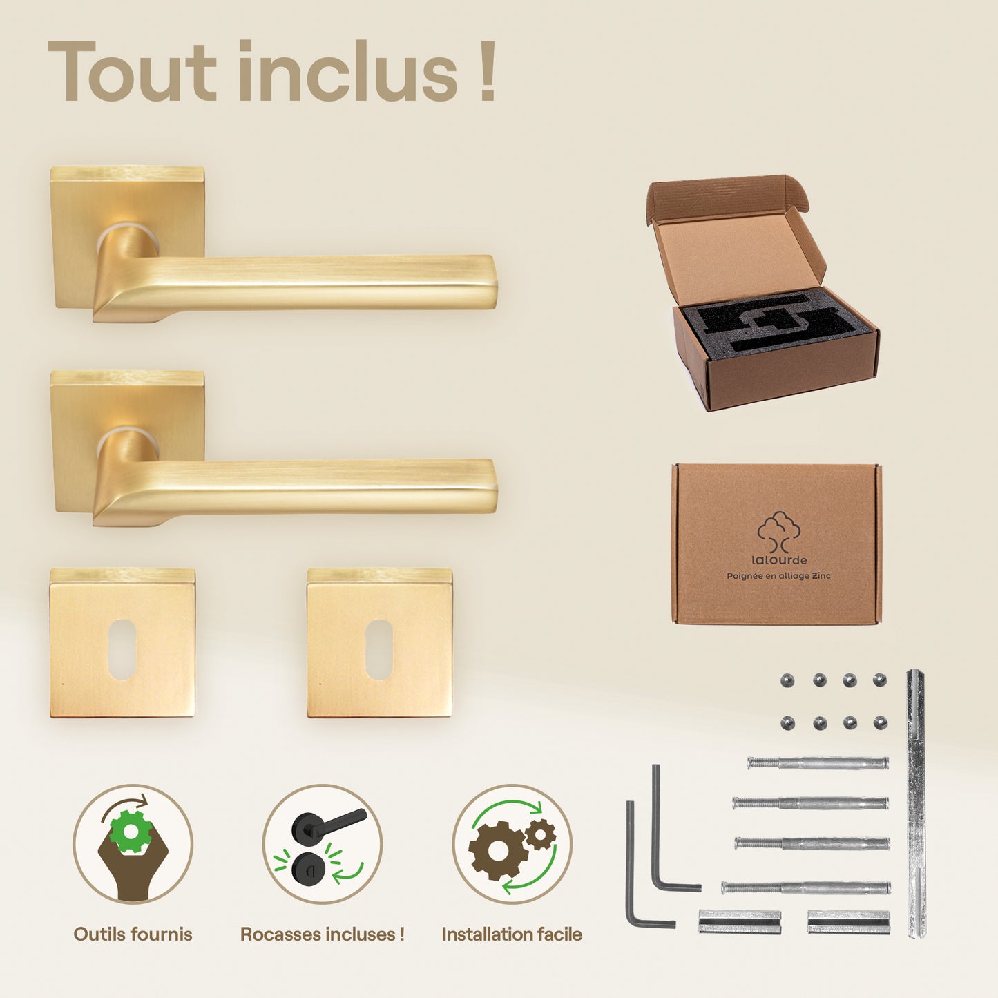 Poignée de porte Atlas - Aluminium