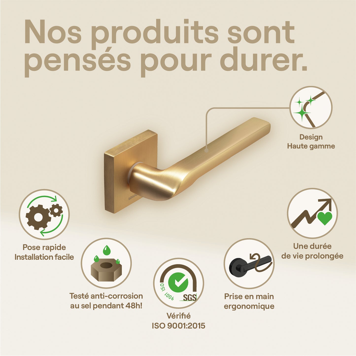 Poignée de porte Atlas - Aluminium