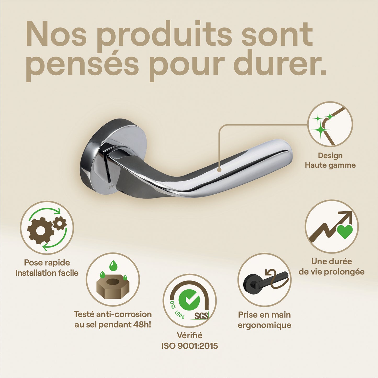 Poignée de porte Rhéa - Aluminium