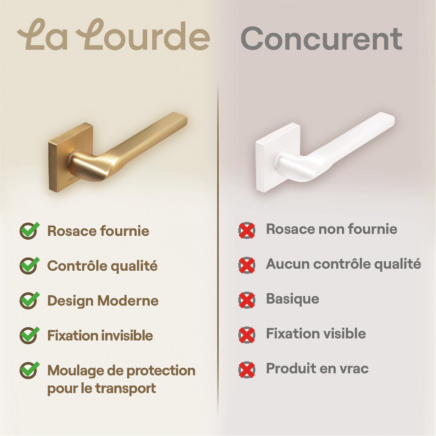Poignée de porte Atlas - Aluminium