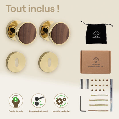 Poignée de porte Laurette - Alliage de Zinc avec un contour or
