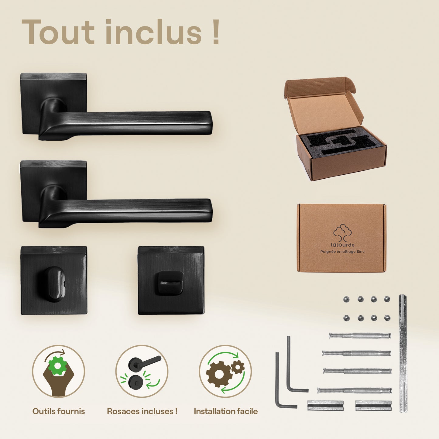 Poignée de porte Atlas - Aluminium