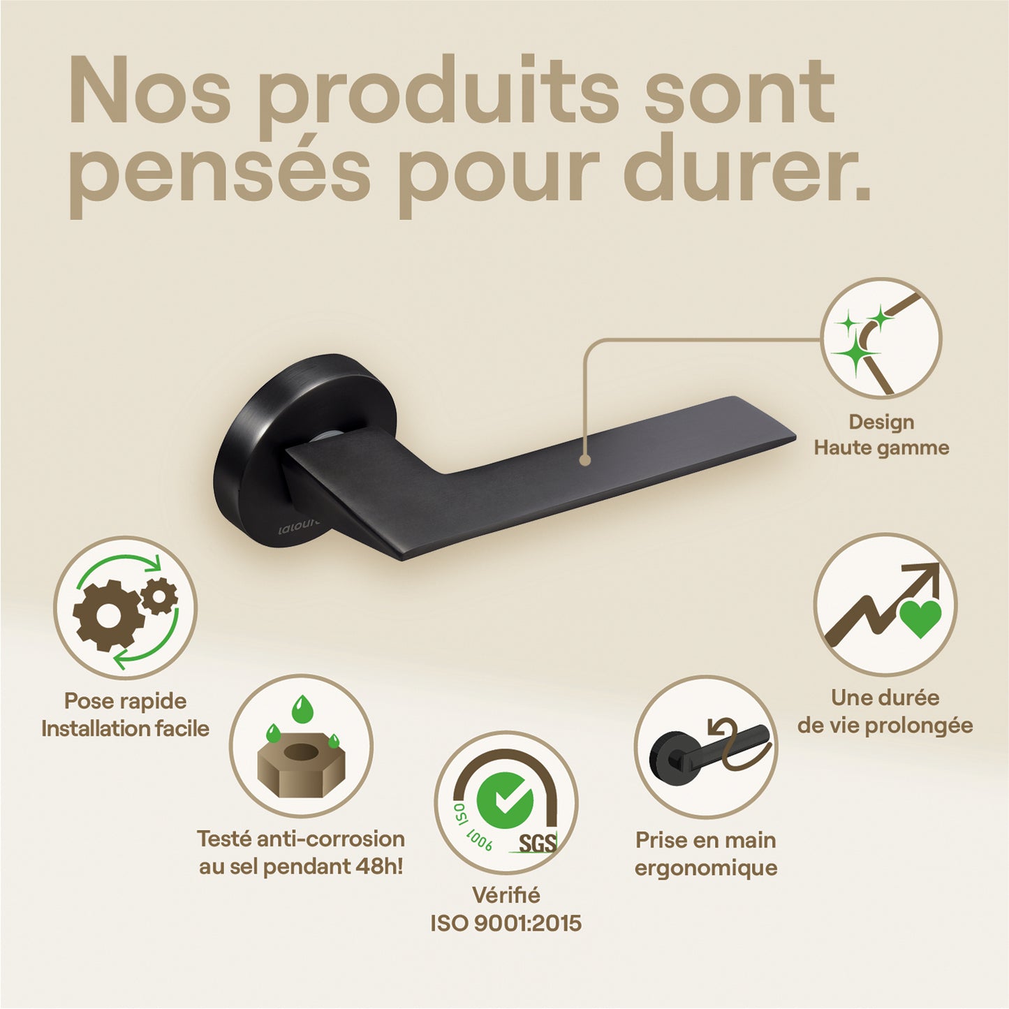 Poignée de porte Alterna - Aluminium