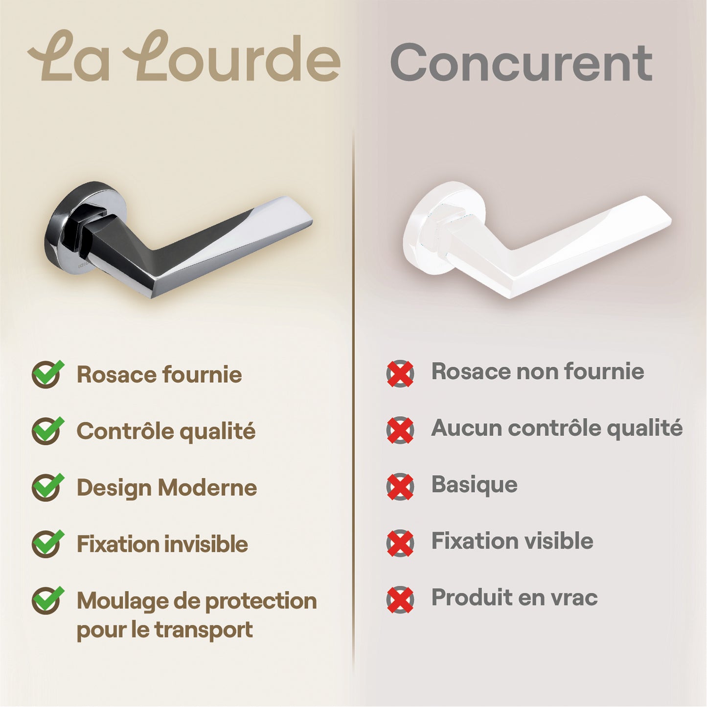 Poignée de porte Diamentino - Aluminium
